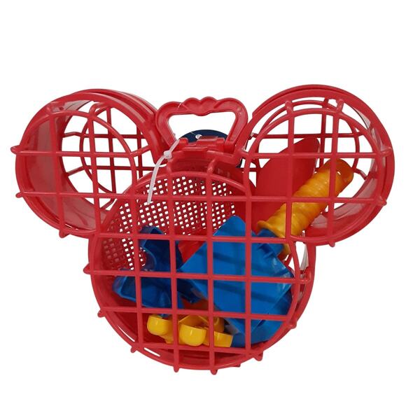 Disney Parks Mickey Mouse Beach Basket Sand Toy Set 7pc Sand Castle Building Kit - Picture 2 of 8